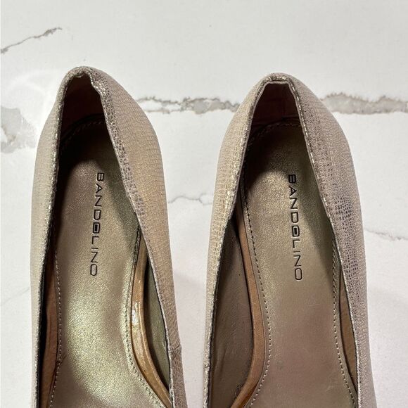 Bandolino | Mylah Gold Metallic Women’s Peep-toe Heels Pumps Size 7.5 - Picture 9 of 12